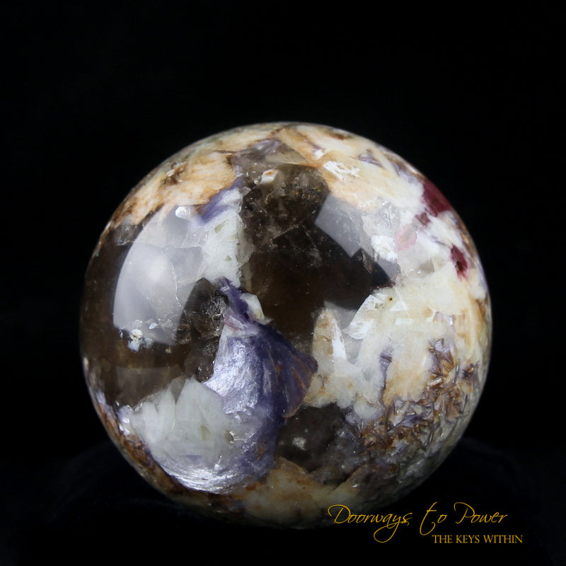Pink Tourmaline Smoky quartz Lepidolite Sphere 'Museum Quality'