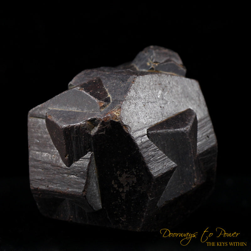 Pyrite Iron-Cross Twin Crystal Coated with Goethite 