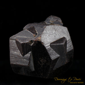 Pyrite Iron-Cross Twin Crystal Coated with Goethite 