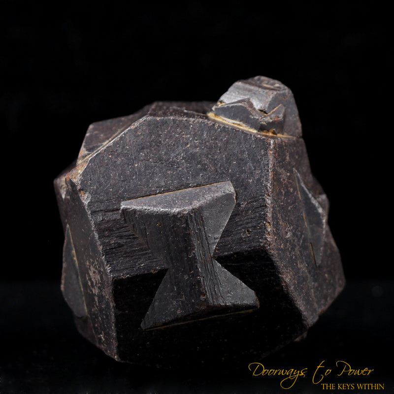 Pyrite Iron-Cross Twin Crystal Coated with Goethite 