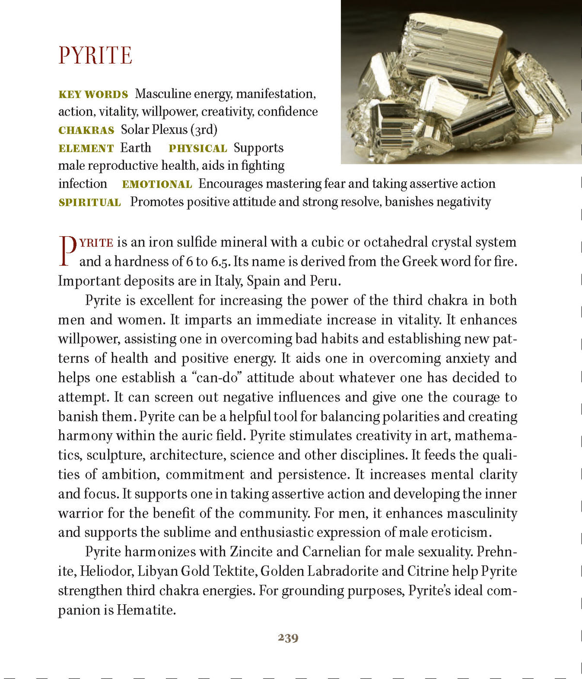 Pyrite Metaphysical Crystal Properties