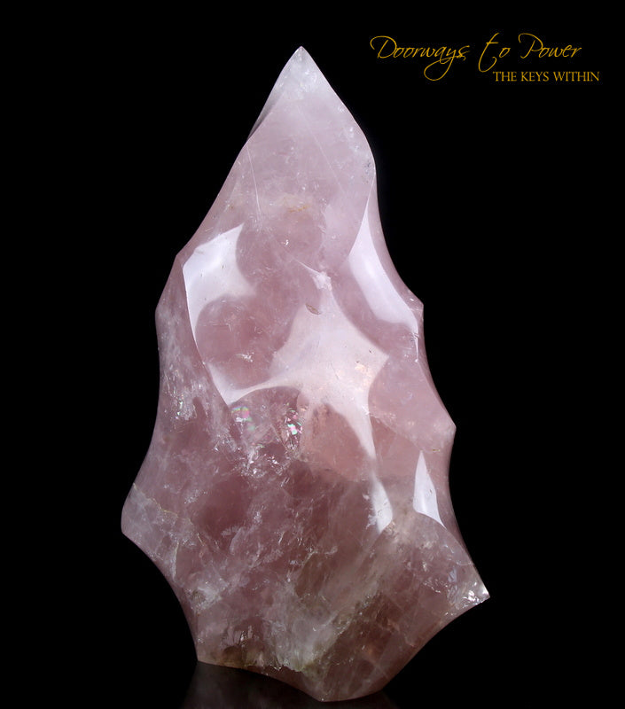 Rose Quartz Crystal Flame Altar Stone 'Awakened Heart'