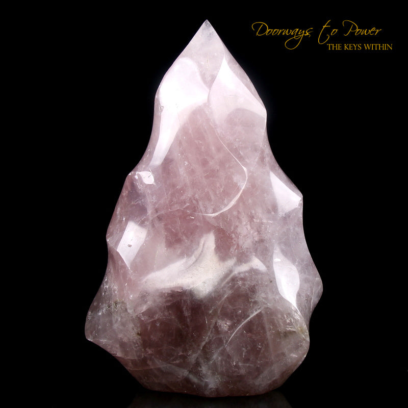 Rose Quartz Crystal Flame Altar Stone 'Awakened Heart'