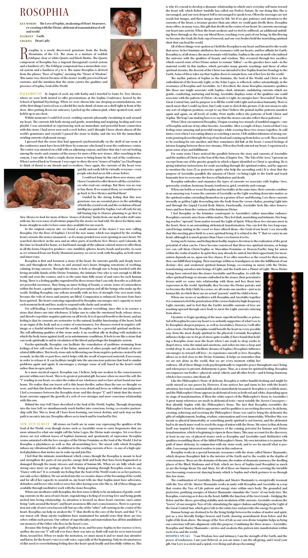 Rosophia Crystal Properties