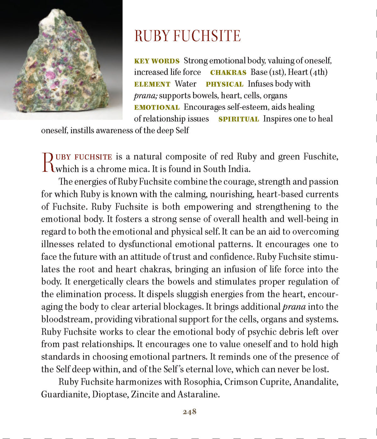 Ruby Fuchsite Crystal Properties