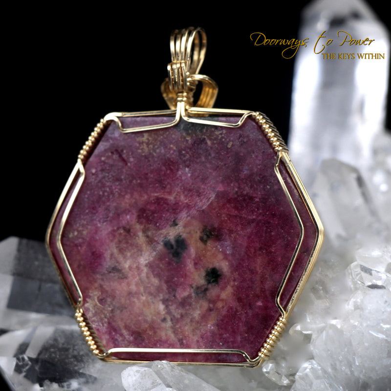 Ruby Crystal Pendant 14k