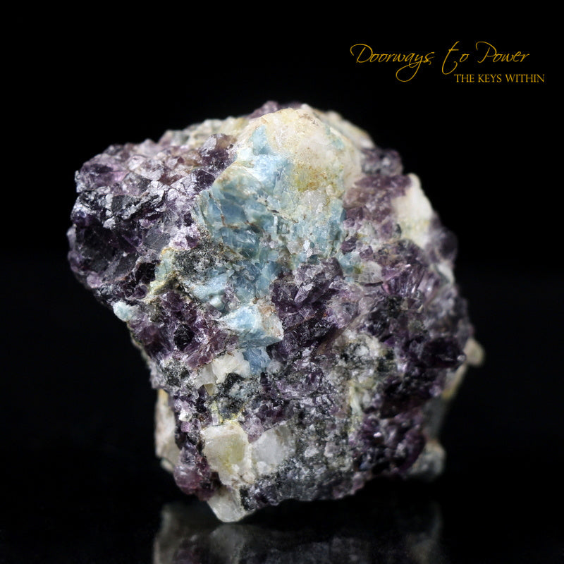 Russian Phenacite Aquamarine Purple Fluorite Crystal Specimen 