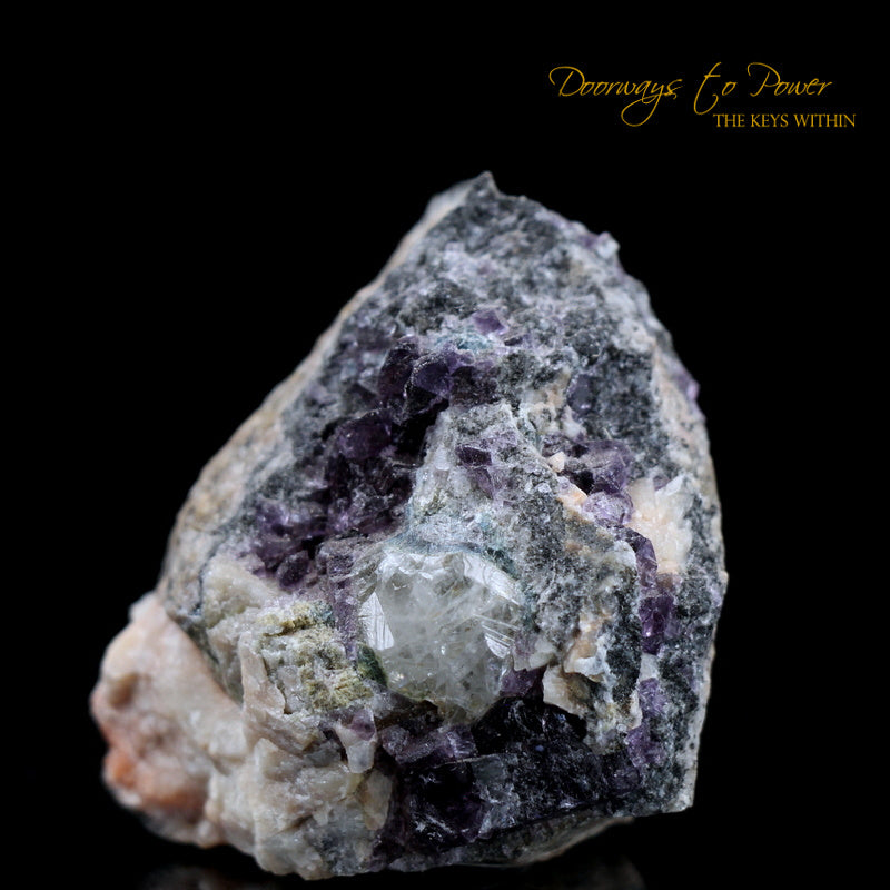 Russian Phenacite Aquamarine Purple Fluorite Crystal Specimen