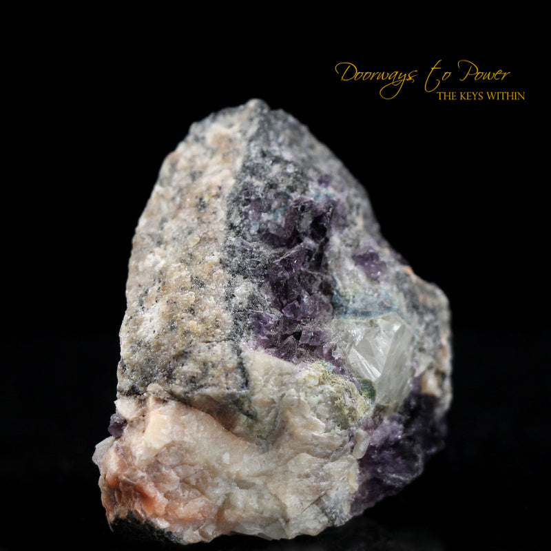 Russian Phenacite Aquamarine Purple Fluorite Crystal Specimen