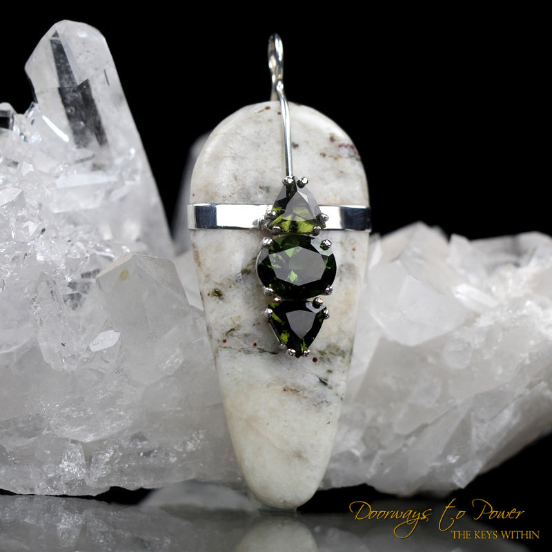 Sanda Rosa Azeztulite Moldavite Crystal Pendant
