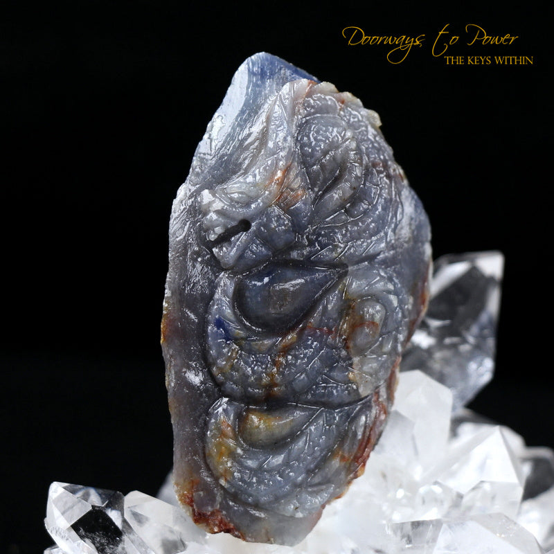 Sapphire Dragon Crystal Carving 