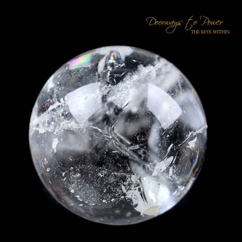 Satyaloka Azeztulite Quartz Crystal Sphere Rainbows 'Holy Silence'