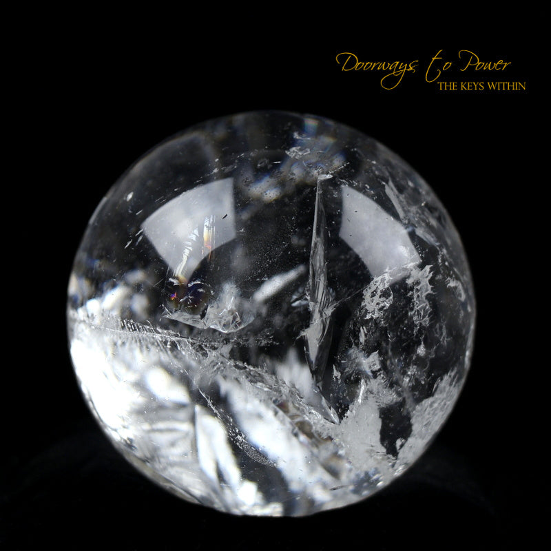 Satyaloka Azeztulite Quartz Crystal Sphere Rainbows 'Holy Silence'