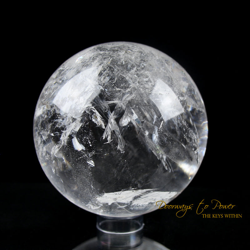 Satyaloka Azeztulite Quartz Crystal Sphere XL Rainbows 'Holy Silence'