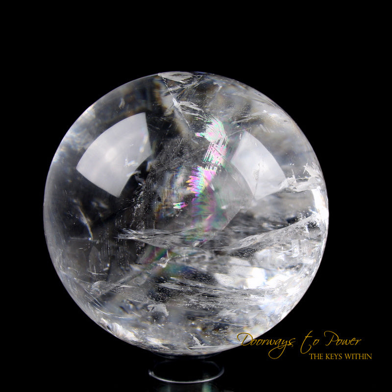 Satyaloka Azeztulite Quartz Crystal Sphere XL Rainbows 'Holy Silence'