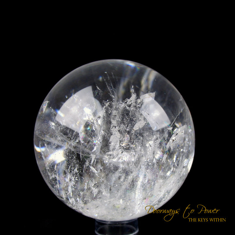 Satyaloka Azeztulite Quartz Crystal Sphere XL Rainbows 'Holy Silence'
