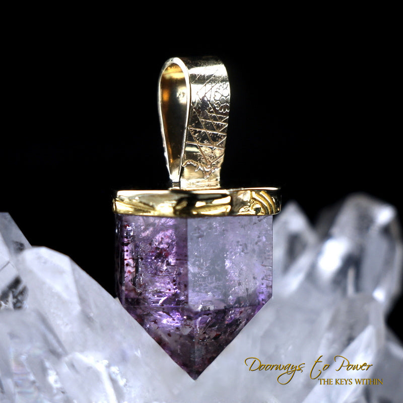 Shangaan Amethyst Light Language Crystal Pendant™ 22k