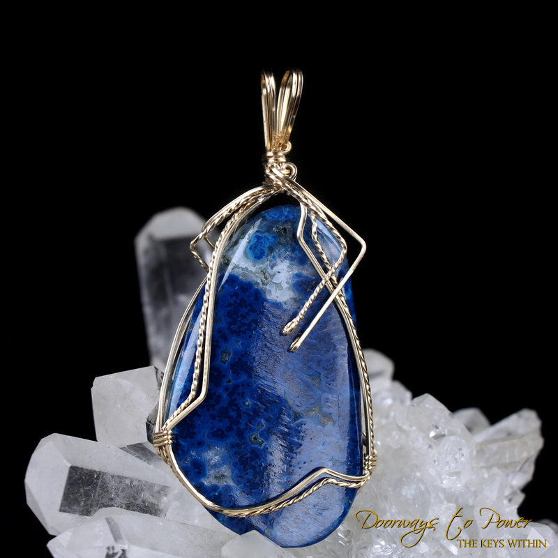 Shattuckite Crystal Pendant 14k 'Gentle Healer'