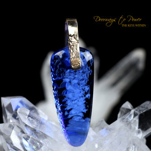 Siberian Blue Quartz Light Language Pendant 14k
