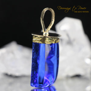 Siberian Blue Quartz Light Language Pendant 22k