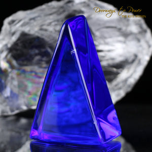 Siberian Blue Quartz Triangle Crystal Altar Stone