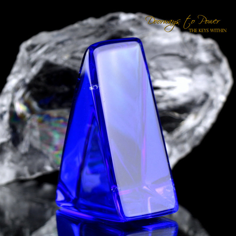 Siberian Blue Quartz Triangle Crystal Altar Stone