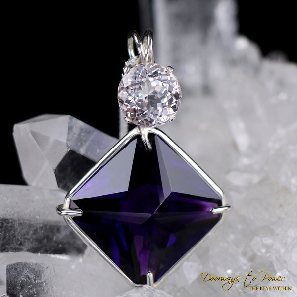 Siberian Purple Quartz Morganite Magician Stone Pendant