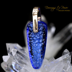 Siberian Blue Quartz Light Language Pendant 14k