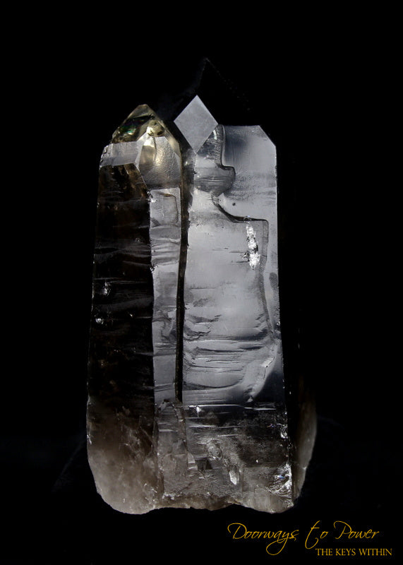 Smoky Citrine Lemurian Twin Quartz Record Keeper Crystal 