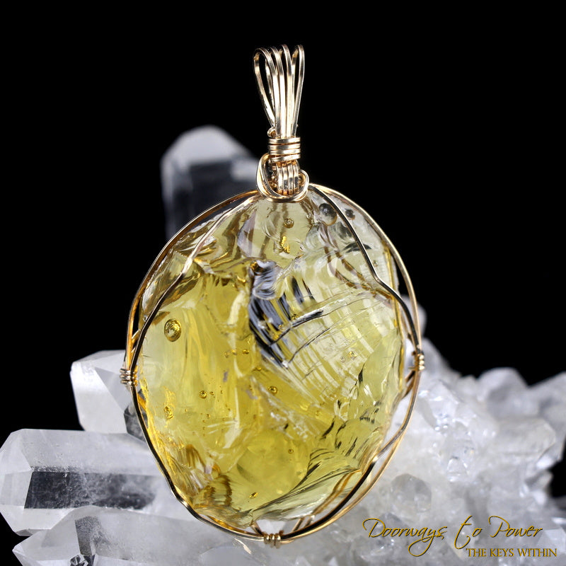 Solaris Monatomic Andara Pendant 'Cosmic Compass' 14k