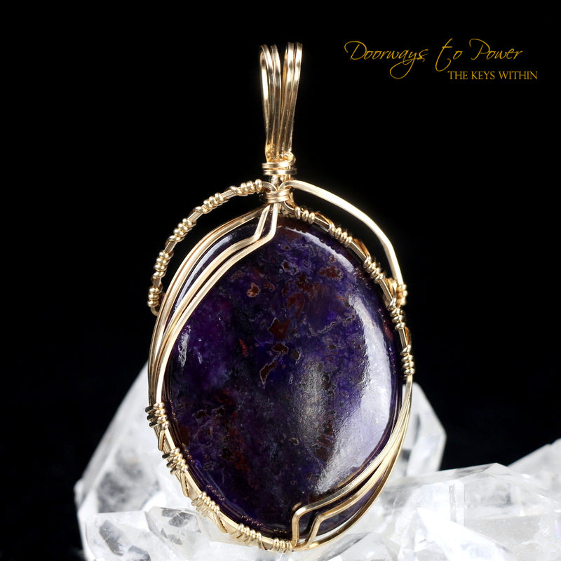 Sugilite Crystal Pendant 14k 'Beacon of Light'