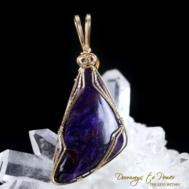 Sugilite Crystal Pendant 14k 'Beacon of Light'