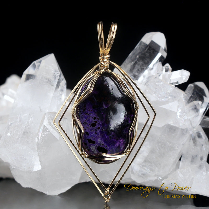 Sugilite Crystal Pendant 14k 'Beacon of Light'