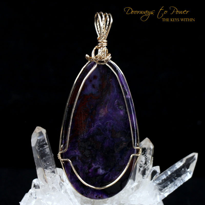 Sugilite Crystal Pendant 14k Gold