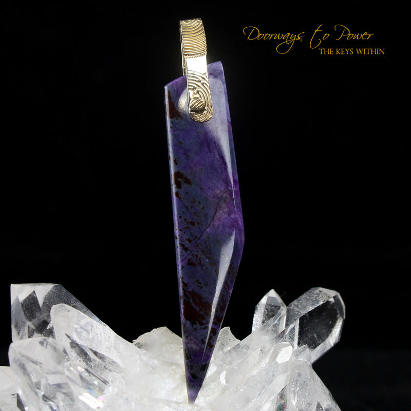 Sugilite Light Language Crystal Pendant™ 14k 'Beacon of Light'