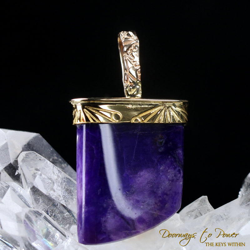 Sugilite Light Language Crystal Pendant™ 22k 'Beacon of Light'