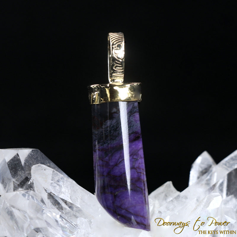 Sugilite Light Language Crystal Pendant™ 22k 'Beacon of Light'