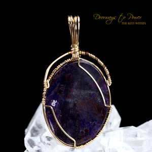 Sugilite Crystal Pendant 14k 'Beacon of Light'