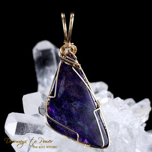 Sugilite Crystal Pendant 14k 'Beacon of Light'