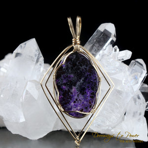 Sugilite Crystal Pendant 14k 'Beacon of Light'