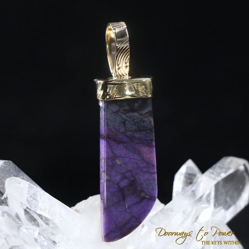 Sugilite Light Language Crystal Pendant™ 22k 'Beacon of Light'