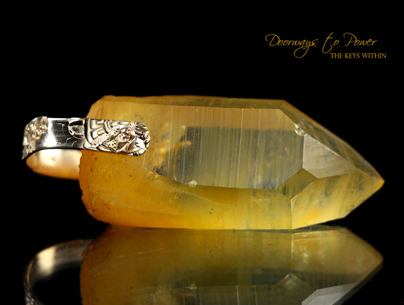Tangerine Lemurian Light Language Record Keeper Pendant 14k