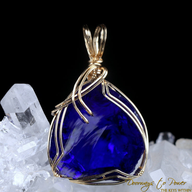 Tanzanite Fire Andara Crystal Pendant 14k 'L u M i N a R y'