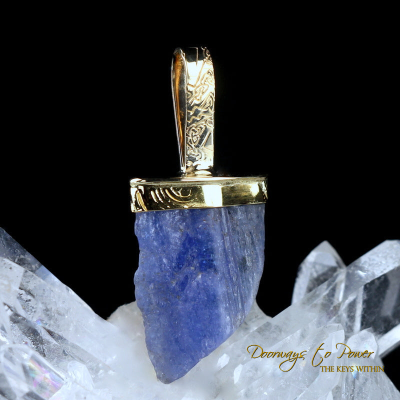 Tanzanite Light Language Crystal Pendant ™ 22k