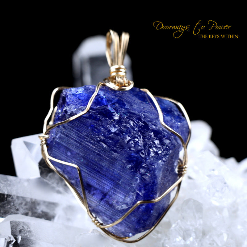 Tanzanite Synergy 12 Stone Crystal Pendant 14k