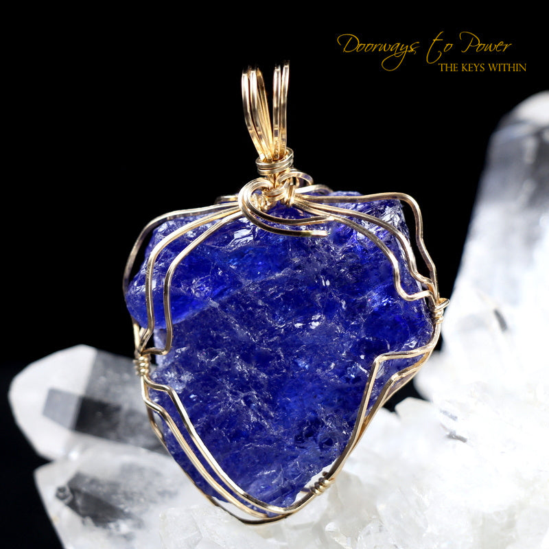 Tanzanite Synergy 12 Stone Crystal Pendant 14k
