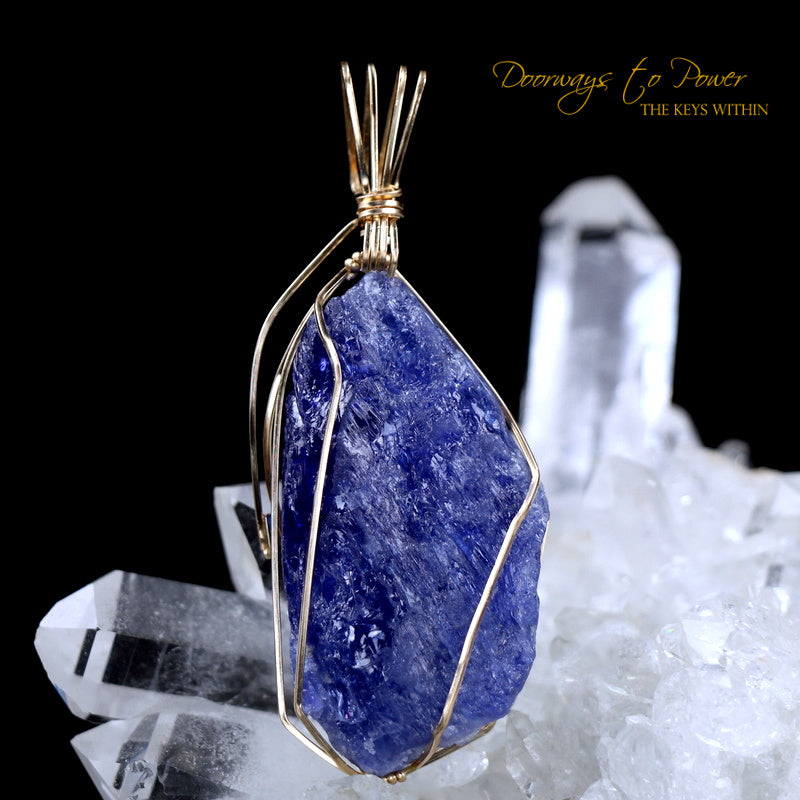 Tanzanite Synergy 12 Stone Crystal Pendant 14k