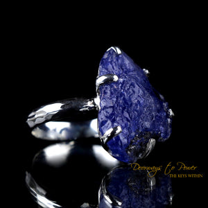 Tanzanite Crystal Ring Raw Natural Size 7