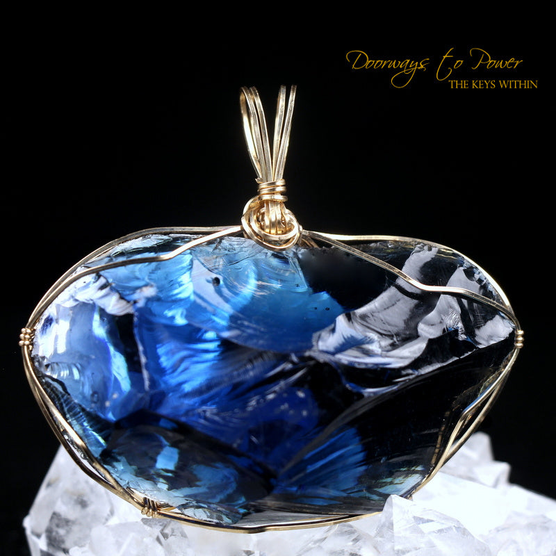 Tanzanite Fire Andara Crystal Pendant 14k 'Galactic Re Calibration'