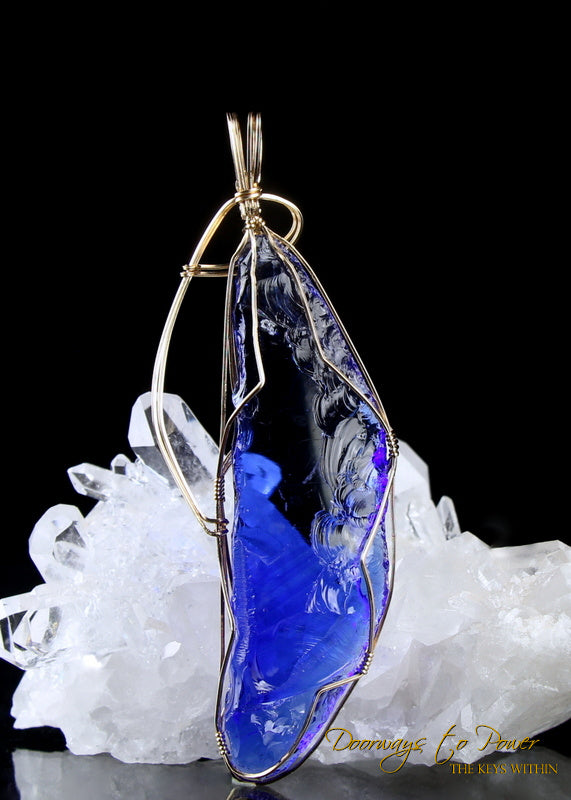 Tanzanite Fire Andara Crystal Pendant 14k 'Galactic Re Calibration'